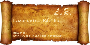 Lazarovics Réka névjegykártya