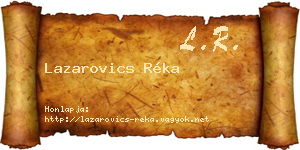 Lazarovics Réka névjegykártya