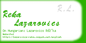 reka lazarovics business card
